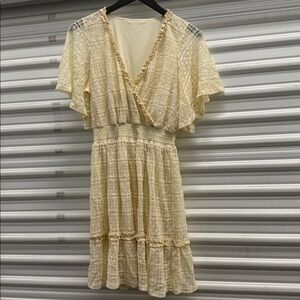 No Brand Women’s Embellished Cream Dress